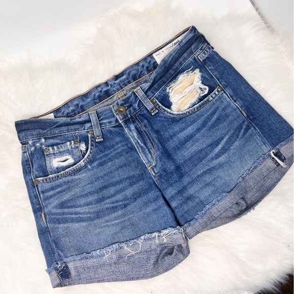 rag & bone Pants - Rag & Bone Woodstock Denim Shorts Size 25 Distressed Blue Jean Shorts fo…